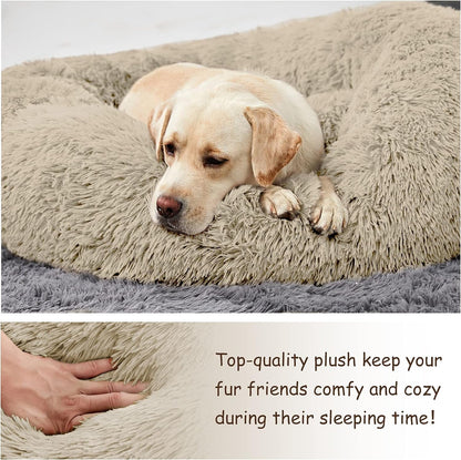 Washable Donut Dog Bed – Calming Round Cuddler for Medium & Large Dogs - Paw Fit Gears