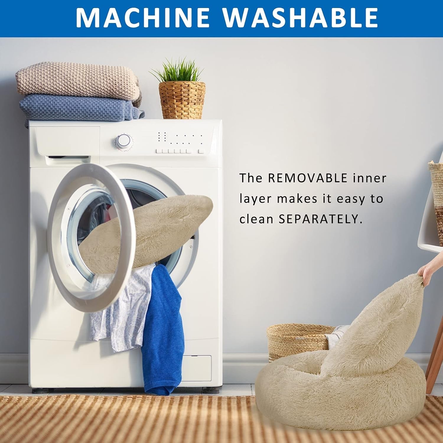 Washable Donut Dog Bed – Calming Round Cuddler for Medium & Large Dogs - Paw Fit Gears