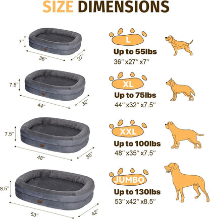 Orthopedic Memory Foam Dog Bed – Waterproof, Washable with Bolsters for Large Dogs - Paw Fit Gears