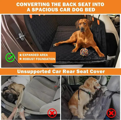 6 - In - 1 Dog Car Seat Cover for Back Seat, Waterproof Dog Car Hammock with Mesh Window, Non - Slip Pet Backseat Protector for Cars, Trucks and Suvs - Paw Fit Gears