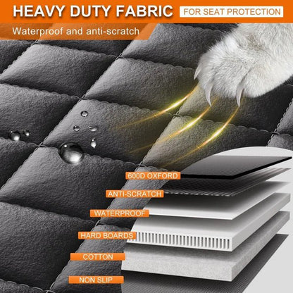 6 - In - 1 Dog Car Seat Cover for Back Seat, Waterproof Dog Car Hammock with Mesh Window, Non - Slip Pet Backseat Protector for Cars, Trucks and Suvs - Paw Fit Gears