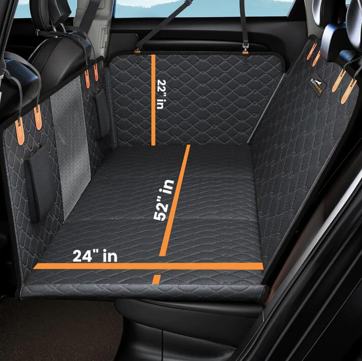 6 - In - 1 Dog Car Seat Cover for Back Seat, Waterproof Dog Car Hammock with Mesh Window, Non - Slip Pet Backseat Protector for Cars, Trucks and Suvs - Paw Fit Gears